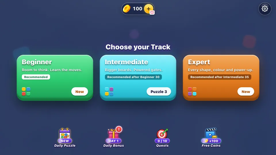 Choosing a track: Beginner, Intermediate or Expert